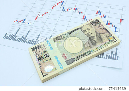 [有關股票，交易所，投資，日經225等的文章的縮略圖]日經225圖表和一of百萬日元 75415689