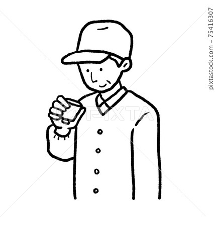 Line art illustration of an elderly man Mori Line art illustration of an elderly man Mori 75416307