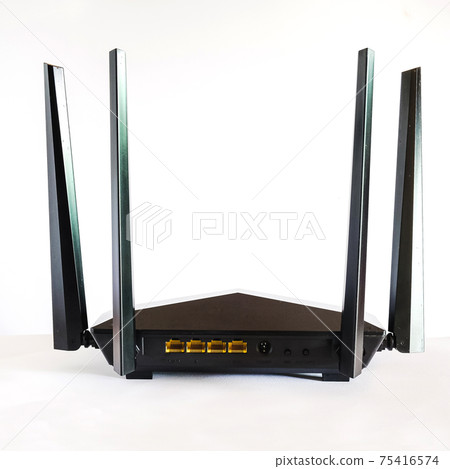 Wireless Wi-Fi router isolated on white. router wireless  AC. 75416574