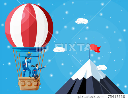 Business people on air balloon. 75417338
