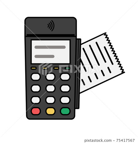 Bank terminal. Flat style. Isolated background. Bank terminal. Flat style. Isolated background. 75417567