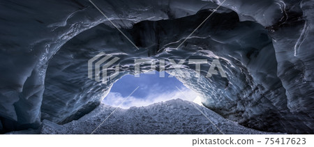 Beautiful View of the Ice Cave in the Alpines Beautiful View of the Ice Cave in the Alpines 75417623