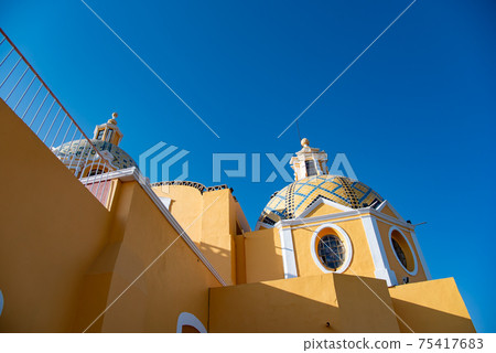 Mexico Church of Los Remedios in Cholula built on a pyramid destroyed by the Spanish invasion 75417683