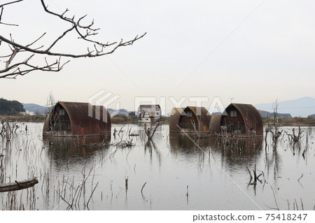 Submerged pensions in Setouchi City, Okayama Prefecture, Japan Submerged pensions in Setouchi City, Okayama Prefecture, Japan 75418247