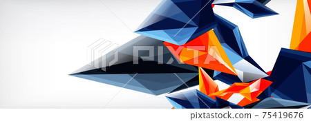 Vector 3d triangles and pyramids abstract background for business or technology presentations, internet posters or web brochure covers 75419676