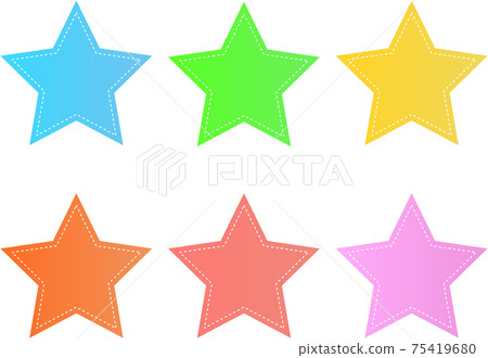 可愛的星狀虛線橫幅 可愛的星狀虛線橫幅 75419680