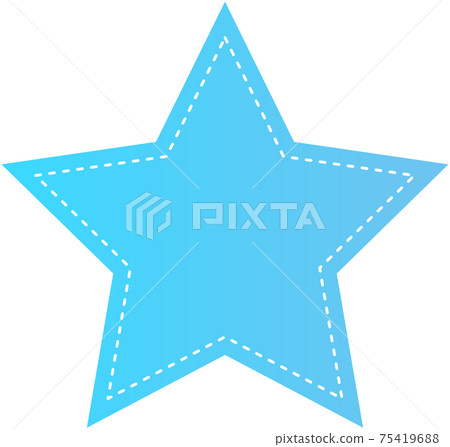 可愛的淡藍色星星虛線橫幅 75419688