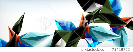 Vector 3d triangles and pyramids abstract background for business or technology presentations, internet posters or web brochure covers 75419763