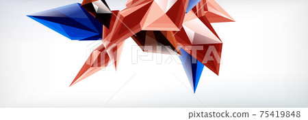 Vector 3d triangles and pyramids abstract background for business or technology presentations, internet posters or web brochure covers 75419848