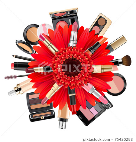 Vector Makeup Concept with Gerbera 75420298