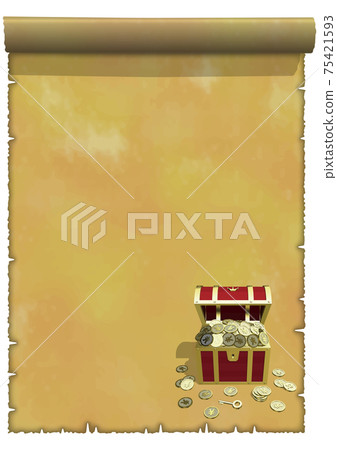 Antique frame vertical treasure chest small front circle vector illustration of old map image Antique frame vertical treasure chest small front circle vector illustration of old map image 75421593