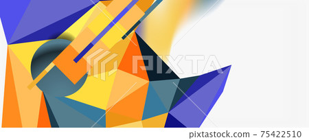 Trendy 3d geometric composition, design template for business or technology presentation, internet poster or web brochure cover 75422510