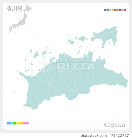 Map of Kagawa Prefecture / kagawa (Municipalities / divisions) 75422737