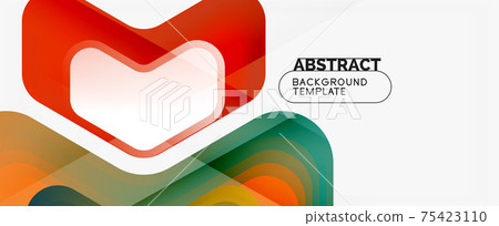 Vector 3d arrow geometric composition, abstract background for business or technology presentation, internet poster or web brochure cover, wallpaper 75423110