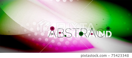 Vector blurred color wavy shapes, techno futuristic abstract background. Trendy template for business or technology presentation, internet poster or web brochure cover, wallpaper 75423348