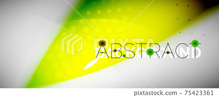 Vector blurred color wavy shapes, techno futuristic abstract background. Trendy template for business or technology presentation, internet poster or web brochure cover, wallpaper 75423361