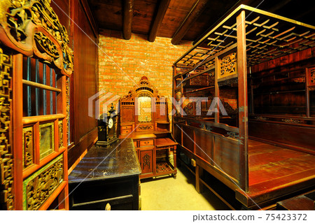 Retro historical nostalgic furniture and architectural interior decoration 75423372