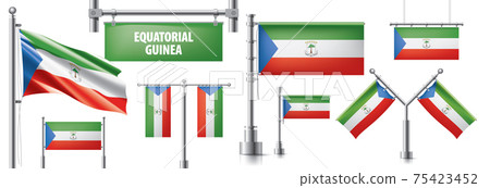 Vector set of the national flag of Equatorial Guinea in various creative designs 75423452