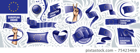 European union flag, vector illustration on a white background 75423469