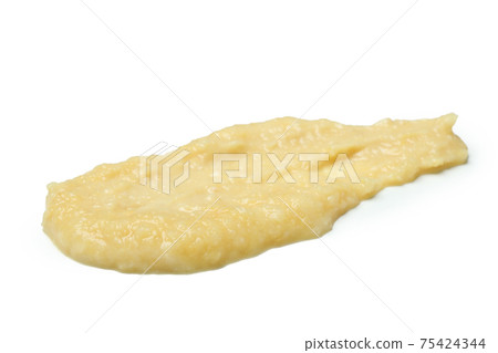 Fresh hummus spread isolated on white background 75424344