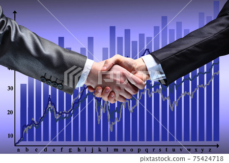 The businessman. Hand for a handshake. The conclusion of the transaction. 75424718