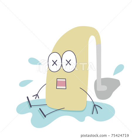 Illustration of a water-wet ear hearing aid 75424719