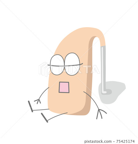 Illustration of a silent ear hearing aid 75425174