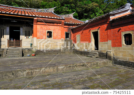 Rural red brick house building exterior Rural red brick house building exterior 75425511