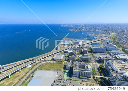 Osaka Izumisano_port city aerial view 75426949