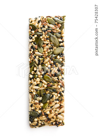 Muesli bar isolated on white background 75428307
