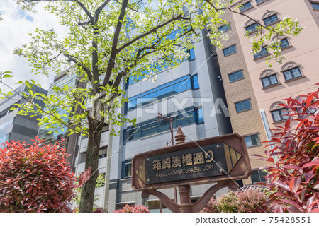 城市景觀:東京都中央區箱崎港橋通裡的路邊樹木 城市景觀:東京都中央區箱崎港橋通裡的路邊樹木 75428551