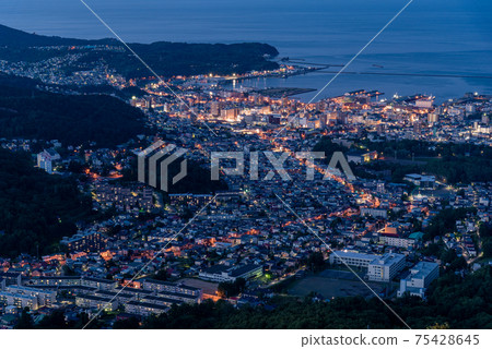 從天狗山出發的小樽市的夜景 從天狗山出發的小樽市的夜景 75428645