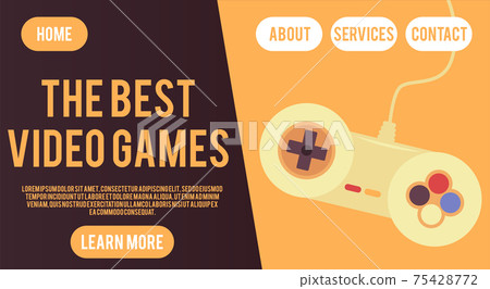 Vector landing page template with advertise of... - Stock Illustration ...