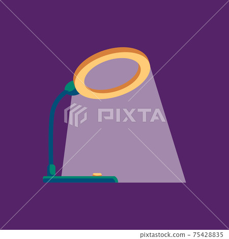 Flexible adjustable electric led desk lamp with flow a flat vector illustration. 75428835