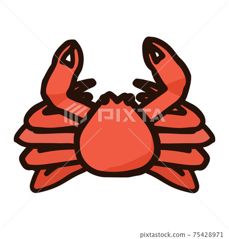 Simple and cute crab illustration handwritten style 75428971