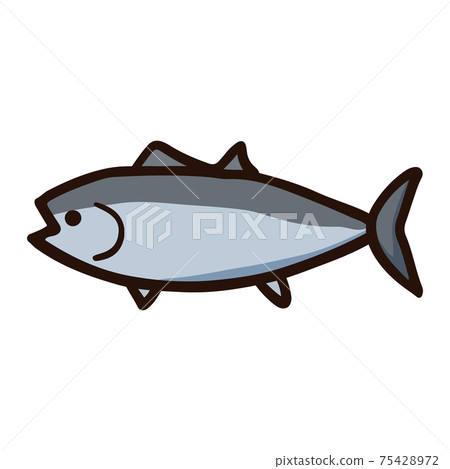 Simple and cute tuna illustration handwritten style 75428972