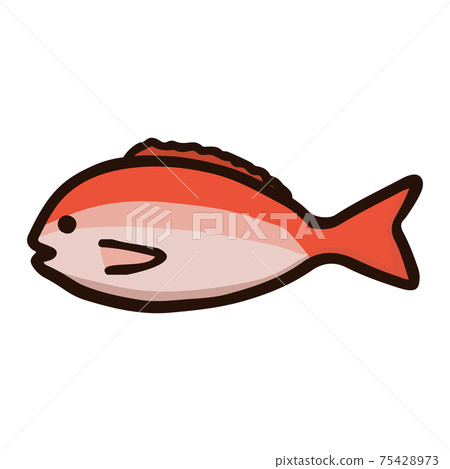 Simple and cute sea bream illustration handwritten style 75428973
