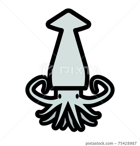 Simple and cute squid illustration Simple and cute squid illustration 75428987