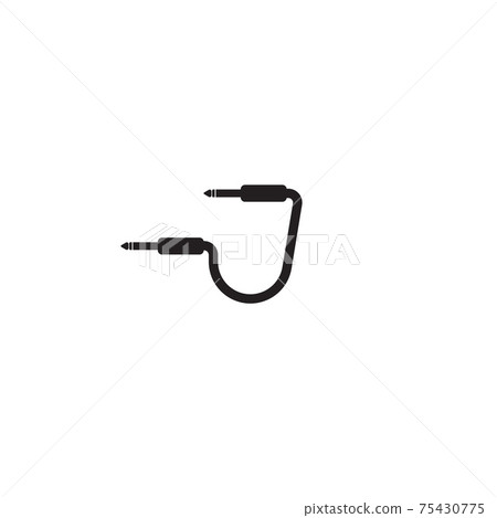 cable jack logo concept. Letter J Alphabet vector illustration. Audio wave logo design template. Isolated, Audio equipment, sound system, instrument. Black and White cable jack logo concept. Letter J Alphabet vector illustration. Audio wave logo design template. Isolated, Audio equipment, sound system, instrument. Black and White 75430775