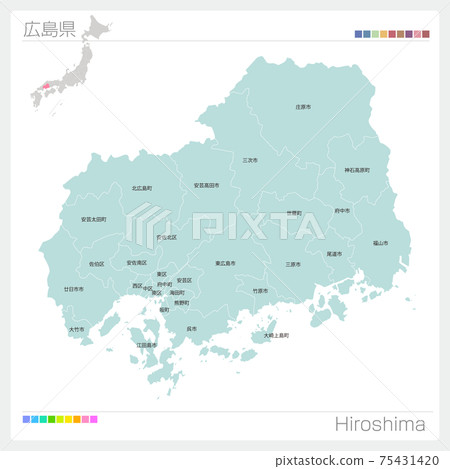 廣島縣/廣島的地圖（市/區） 75431420