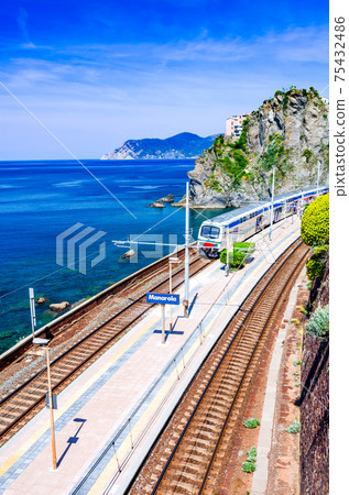 Manarola, Italy - Train station in Cinque Terre 75432486