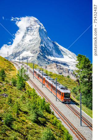 Gornergrat train and Matterhorn - Switzerland 75432487