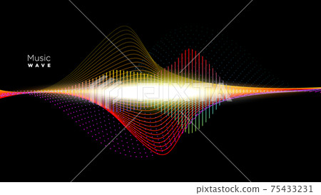 Abstract sound wave rhythm background vector illustration. 75433231