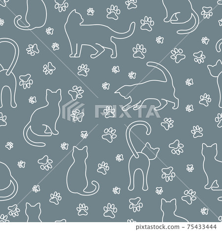 Vector seamless Pattern Cat Animal Pet Kitty 75433444
