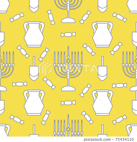 Vector Seamless pattern Hanukkah Jewish holiday Vector Seamless pattern Hanukkah Jewish holiday 75434110