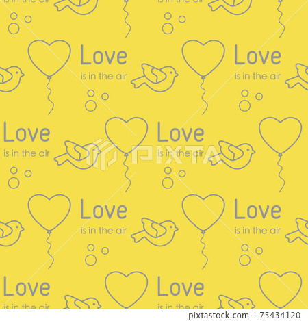 Vector seamless pattern Valentine's Day Love Heart - Stock Illustration ...