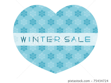冬季大減價冬季大減價雪和心圖 75434724