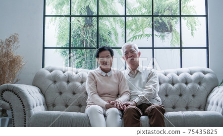 Rich Asian senior elder couple stay home for lockdown together well being family Rich Asian senior elder couple stay home for lockdown together well being family 75435825