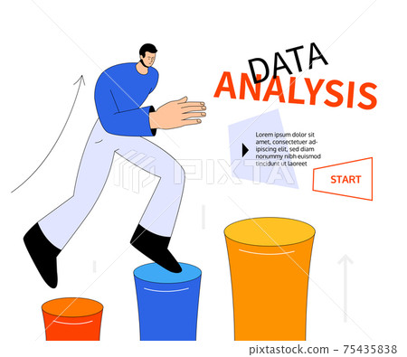 Data analysis - modern colorful flat design style web banner 75435838