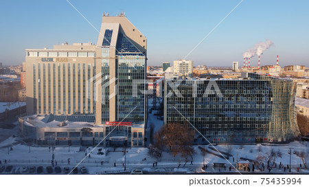 Gazprom building on Respubliki street. Tyumen 75435994